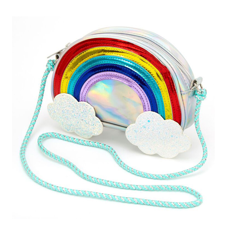 Glitter Shaker Cloud Rainbow Crossbody Bag